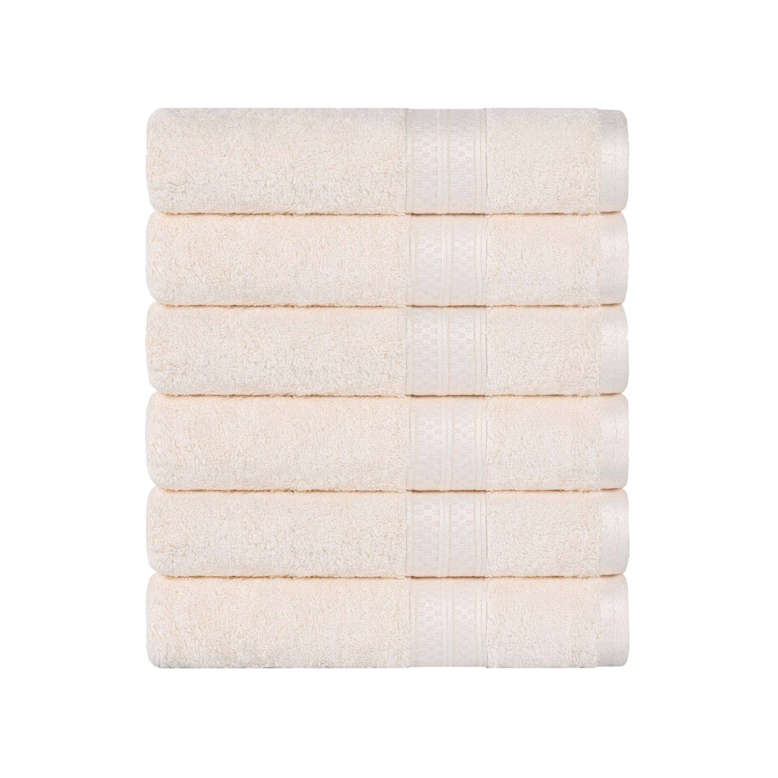 Nolhan Bamboo Cotton Hand Towel Set, Ivory