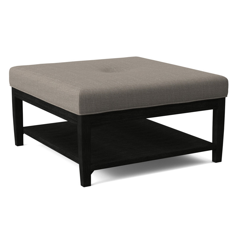 Hammond Square Ottoman, Antique Black Finish, Stone Crypton Performance; 0884-83