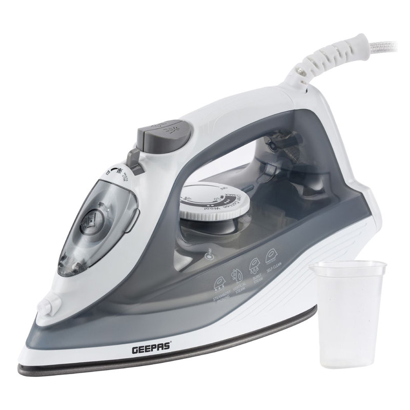 GEEPAS Steam Iron | Clothes Dry & Steam Press | 35s Fast Heat-Up, Vertical Steaming | Nonstick Soleplate & Adjustable Temperature | 210ml Water Tank with 0.5g/Steam Output | 2 Year Warranty 1750W