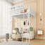 Lit mezzanine pleine grandeur en métal avec échelle et tablettes de rangement, idéal pour les enfants et les adolescents, peu encombrant et durable-1496530320-1496530323