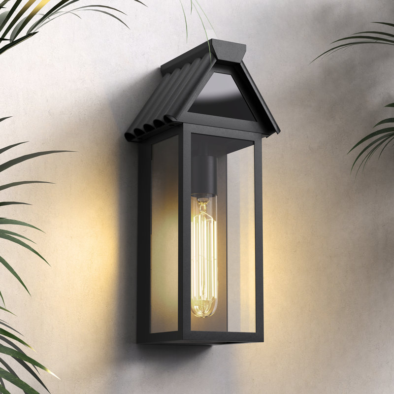 15'' Black Modern Outdoor Wall Sconce