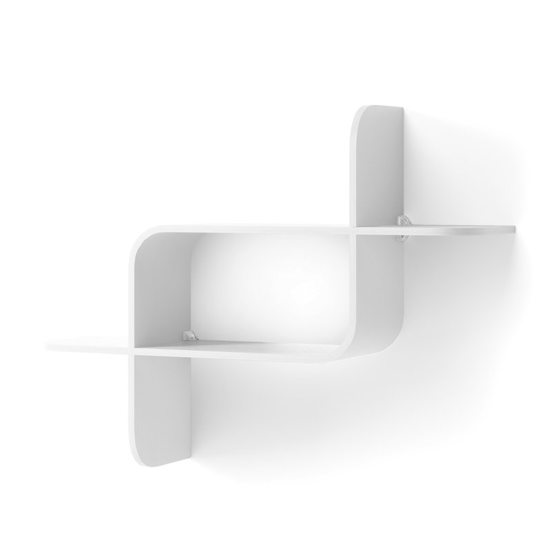 Montage 1-Piece Modern Wall-Mounted Floating Shelf, White
