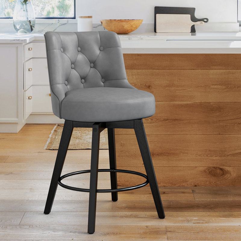 Tabouret de comptoir pivotant 26,7 po Arleine, Gris foncé