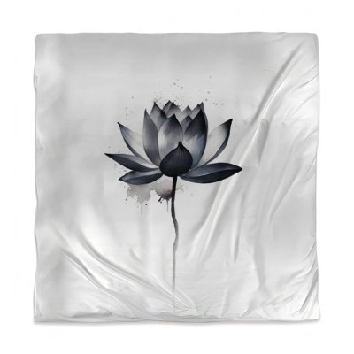 Minimalist Blue Queen Duvet Cover | Dripping Flower Design