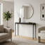Console contemporaine contemporaine en marbre et en aluminium pour article de vestibule - Présentoir minimaliste pour canapé dans un couloir étroit - 49 po, noir
