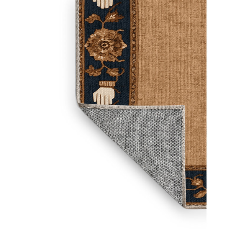 Tapis brun français lavable à la machine