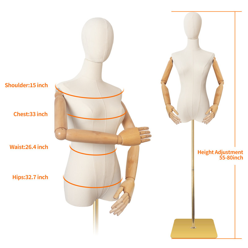 Sharewin Dress Form Two Wooden Hands