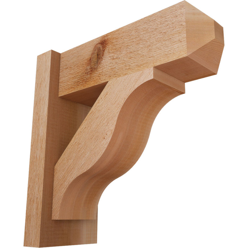 Persienne en bois rustique Funston Craftsman, P 16 po x H 16 po, Cèdre rouge de l'Ouest de 6 po (sciage brut)