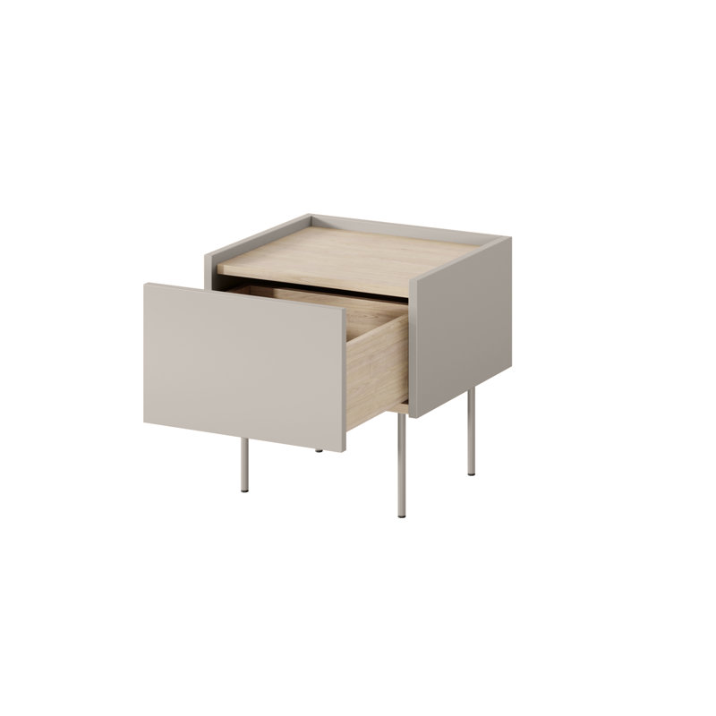 Cartegena 45cm W Laminate Bedside Table, Beige