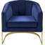 Fauteuil demi-tonneau en velours 30 po Carter-759288826