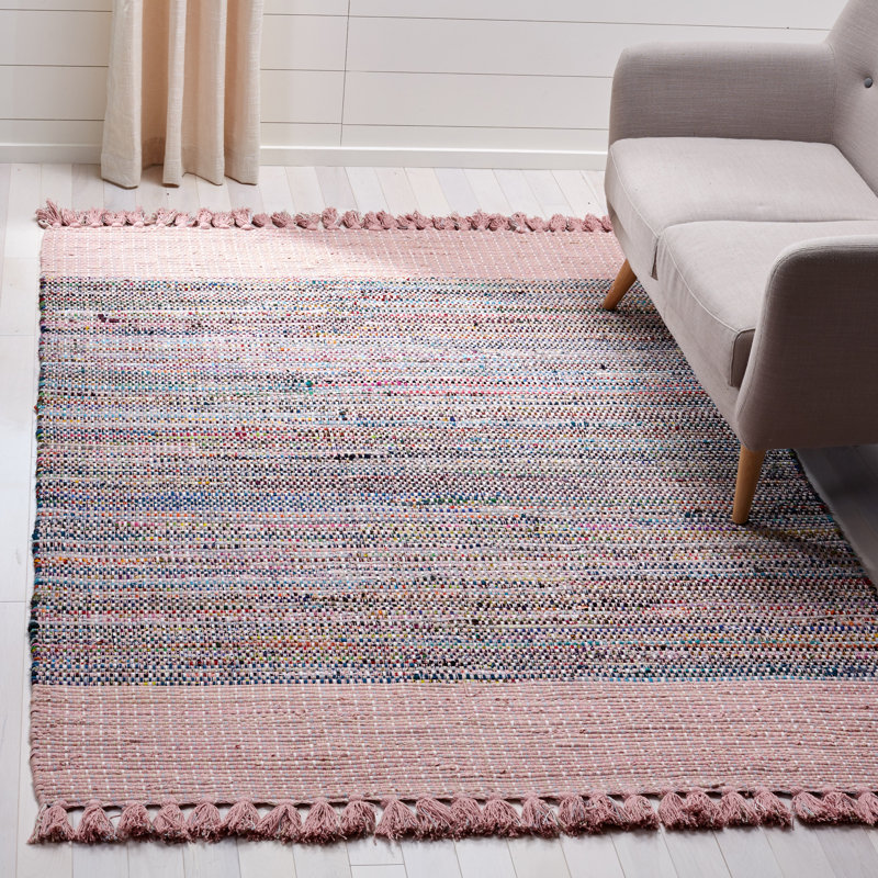 Ekaterina Hand Woven Cotton Abstract Rug, Rectangle 5' x 8'