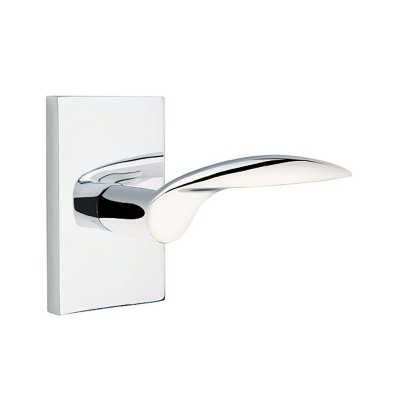 Levier de porte avec rosette Mercury, Droite, Chrome brillant