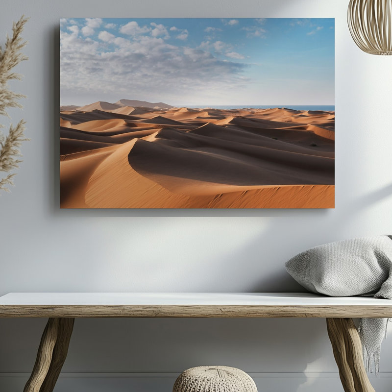 Reproduction d'art sur toile, "Un vaste paysage désertique avec dunes de sable", H 9 po x l 12 po
