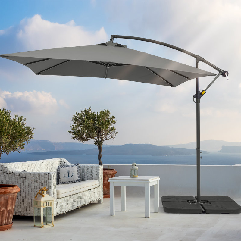 Parasol carré en porte-à-faux 98,4 po Donnella, gris