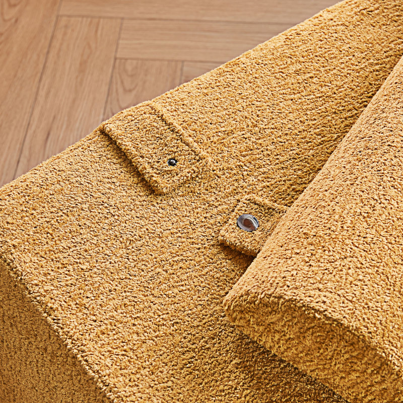 Foldable Sofa Bed, Yellow Velvet