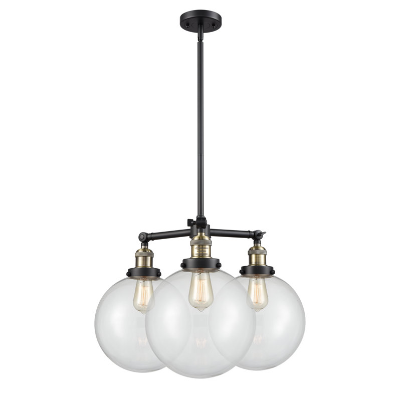 Antsje 3 - Light Dimmable Globe Chandelier, Seedy, LED Bulb, Polished Chrome