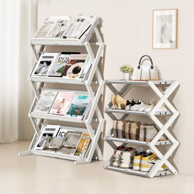 12 Pair Stackable Shoe Rack