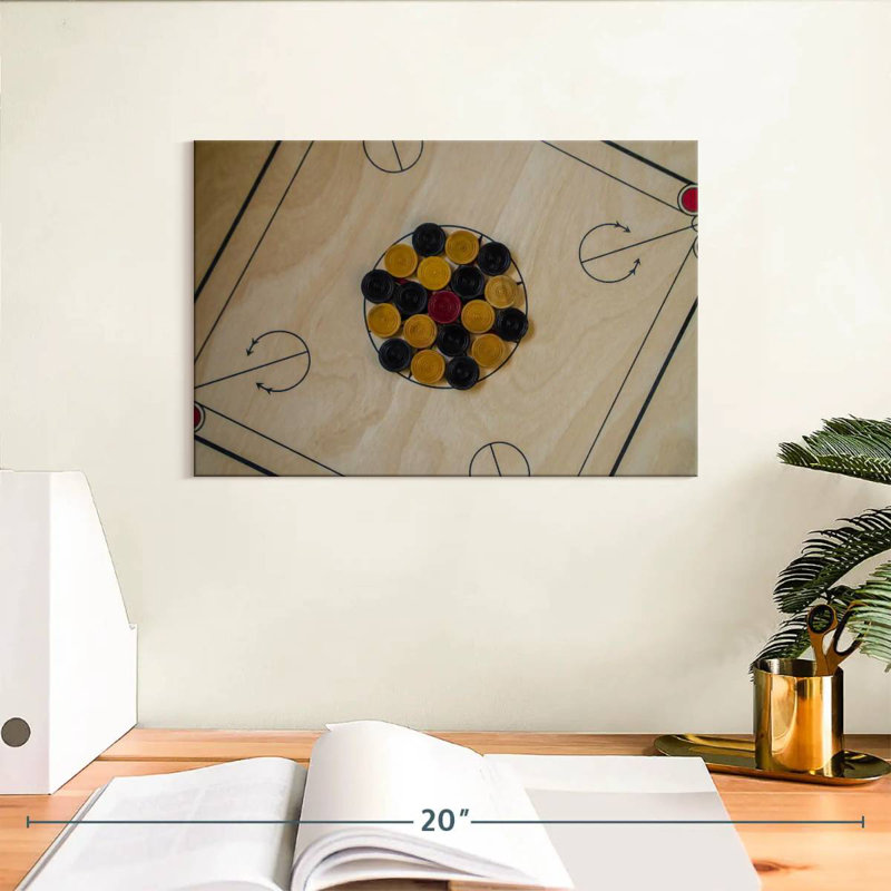 Senne Carrom Board Game, 8" H x 12" W