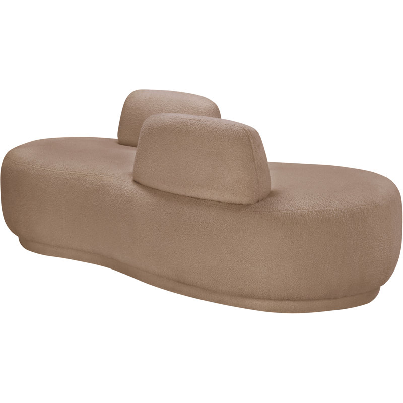 Chaise longue / causeuse Argyle, Tissu beige en fausse peau de mouton
