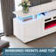 Meuble télé Bhhatu de 80 po de haut avec foyer électrique de 80 po, blanc brillant-568119052-570331156
