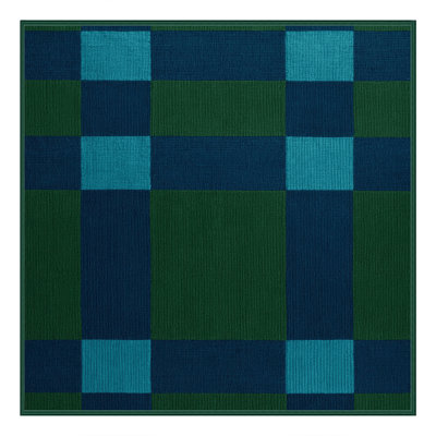 Machine Washable Checkered Green Area Rug