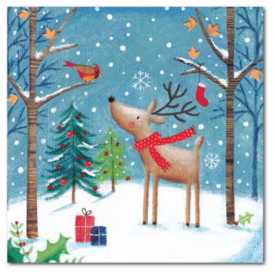 « Merry Christmas cardinal »-reproduction d’art sur toile tendue