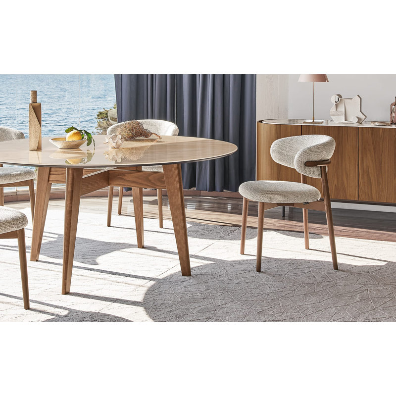 Oleandro Upholstered Chair, Taupe, Matt Black