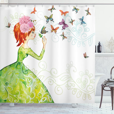 Fashion House Shower Curtain with Hooks Included