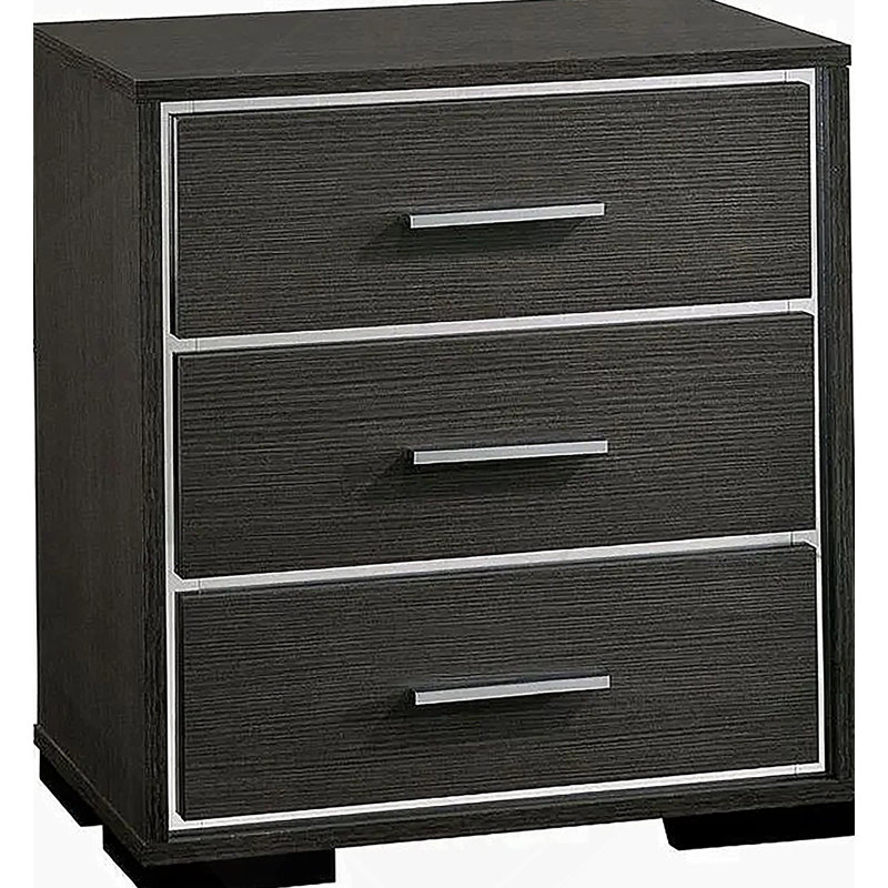 Garniture de table de chevet moderne en bois massif gris chaud 1X