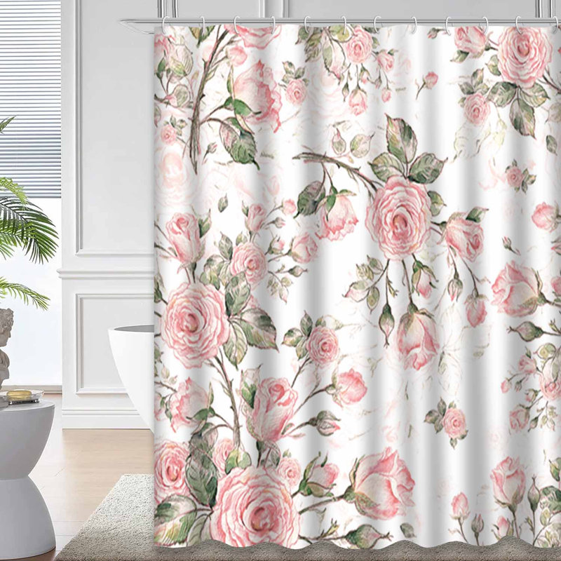 Décoration de papier peint aquarelle rose avec 12 crochets, L 72 po x l 78 po