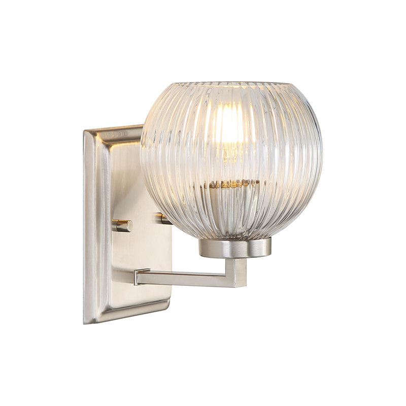 Ensemble de meuble-lavabo 1 lumière avec abat-jour côtelé Nella, Étain