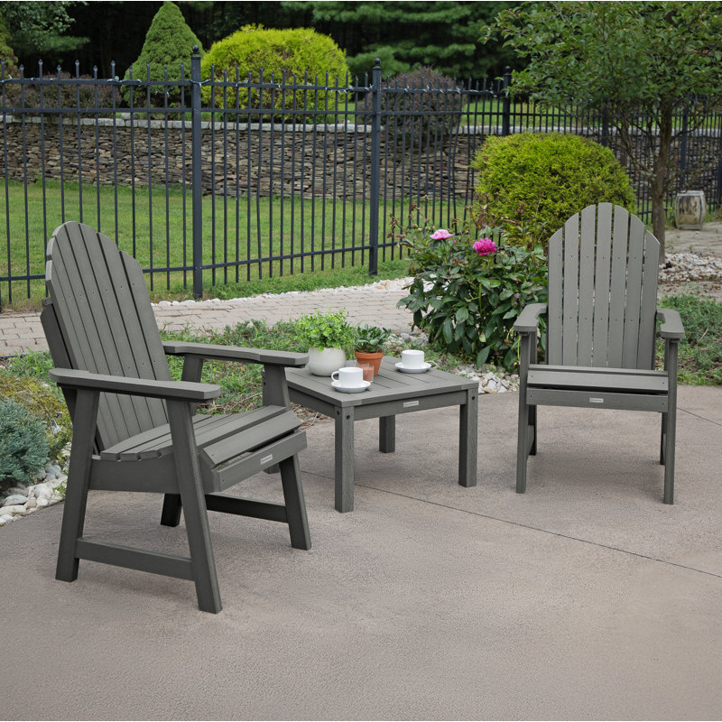 Chaise Adirondack en plastique avec table Anette, Teck côtier