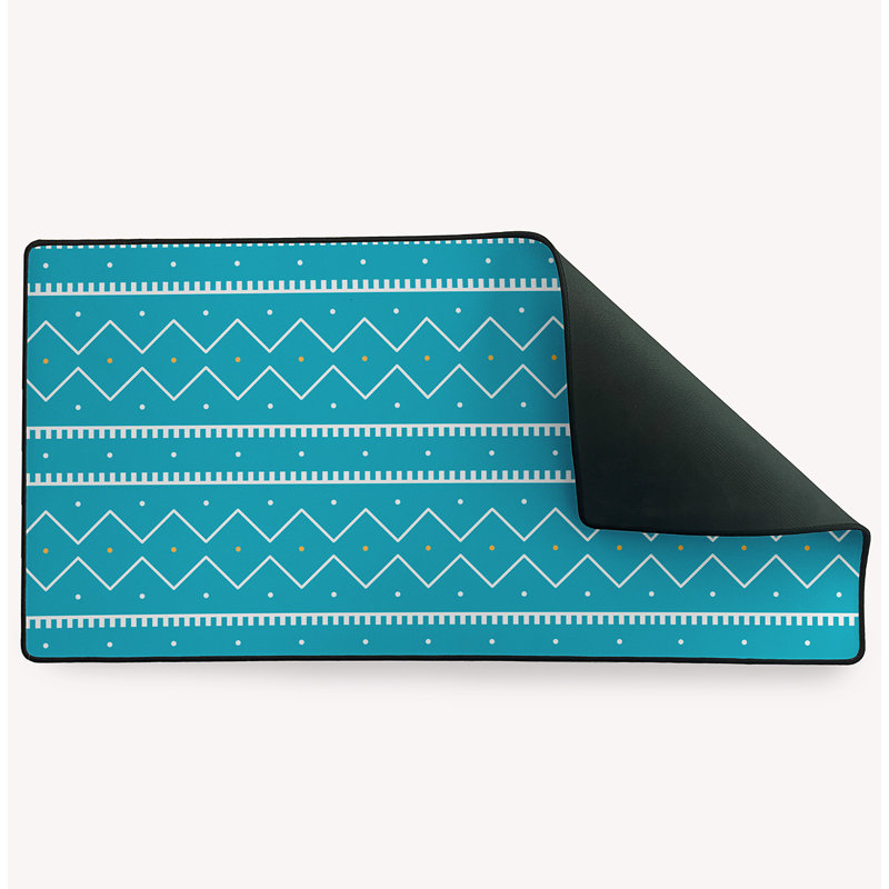 Grand tapis de bureau 31,5 po x 15,75 po Leann, Turquoise