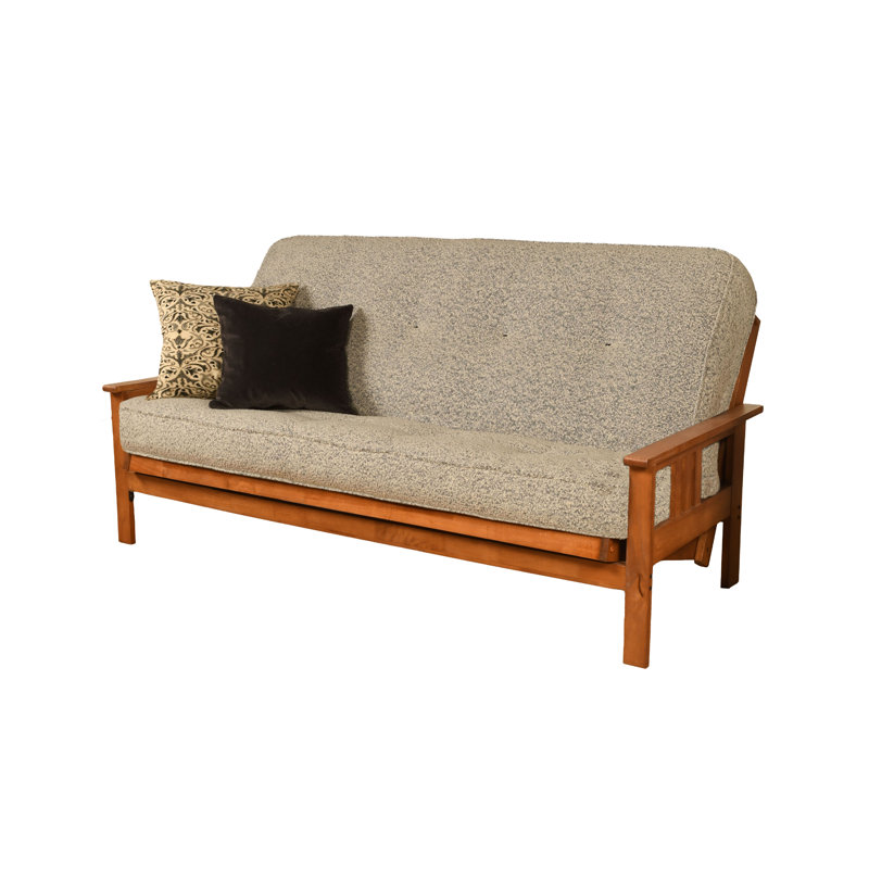 Johnte Full-Size Futon Frame and Full-Size Innerspring Mattress, Barbados, Canton Gray, Innerspring