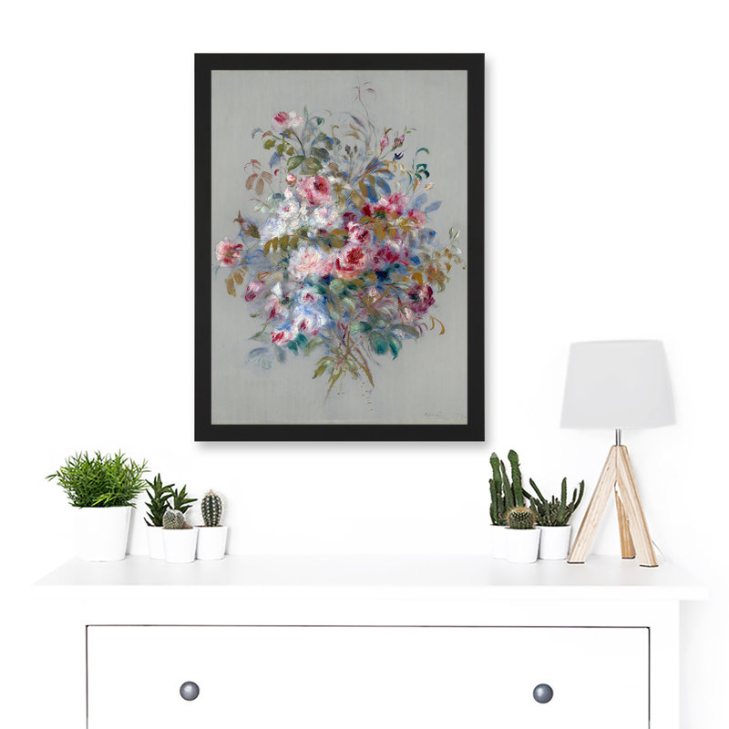 Renoir Bouquet Of Roses 1879 - Single Picture Frame Painting, 44.5cm H x 33cm W x 1.5cm D
