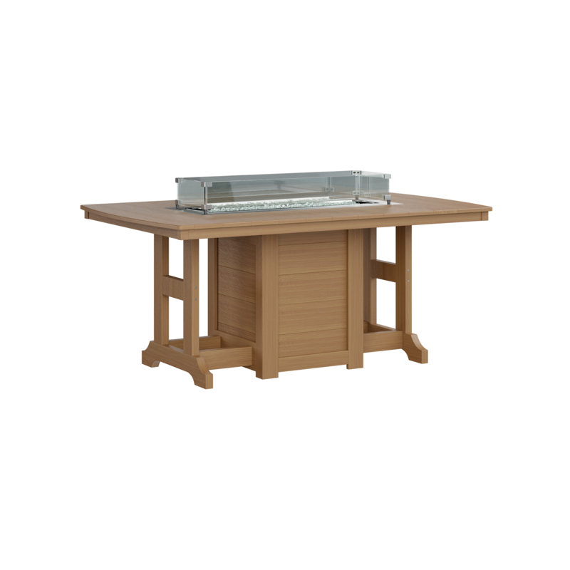 Berlin Gardens Garden Classic 72″ Fire Pit Counter Height Dining Table, Hammered Top Bronze with Kiwi Green Base