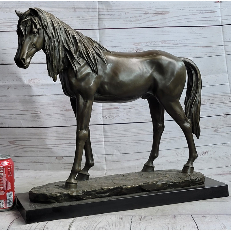 Statue de cheval en bronze bronze, sculpture équestre, par PJ Mene