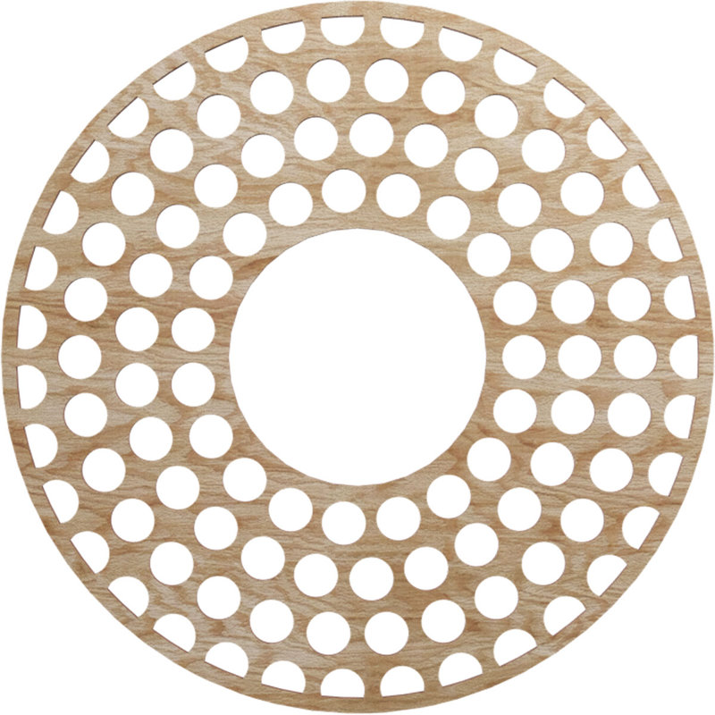 Médaillon de plafond en bois Fink, Chêne rouge, H 24 po x l 24 po x P 0,25 po