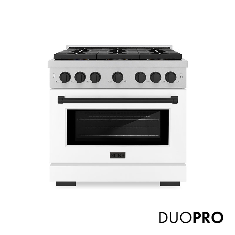 ZLINE Autograph 36" Paramount Dual Fuel Range w/ 6 Burners & Champagne Bronze Accents (SDRZ-36-CB), 5.2 cu ft, 6 burners