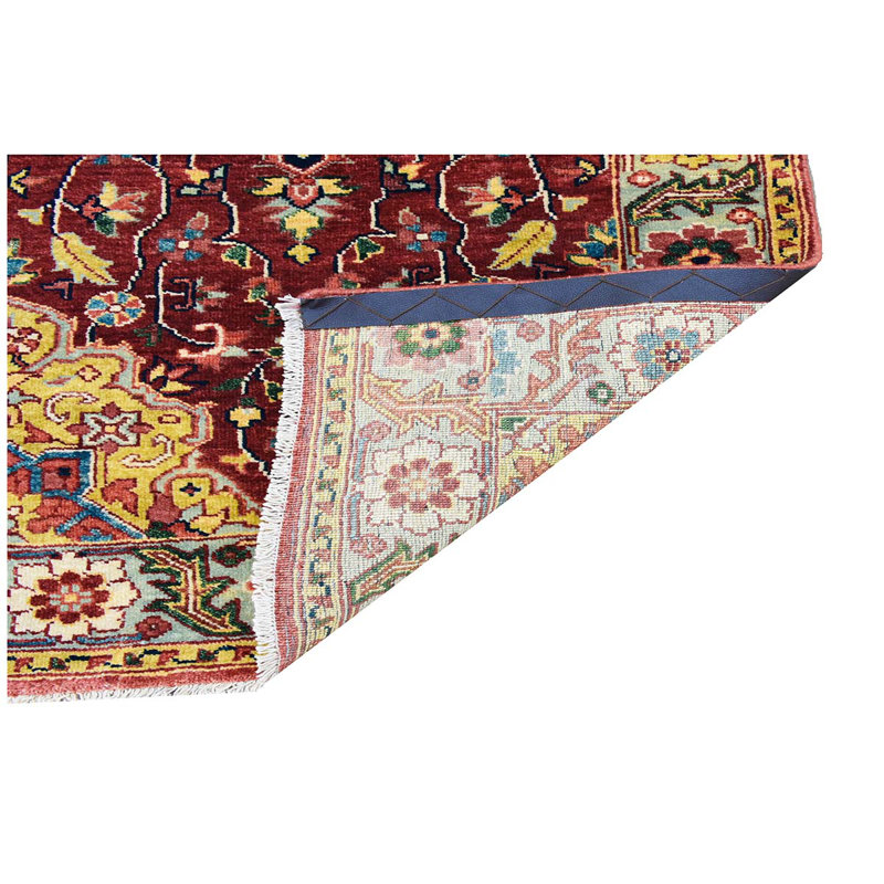 Elegant Wool Oriental Area Rug in Red, Runner 2'6" x 10'
