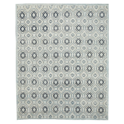 Tapis bleu noué à la main Arispe
