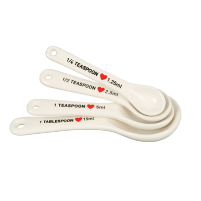 Heart 4-Piece Dolomite Measuring Spoon Set