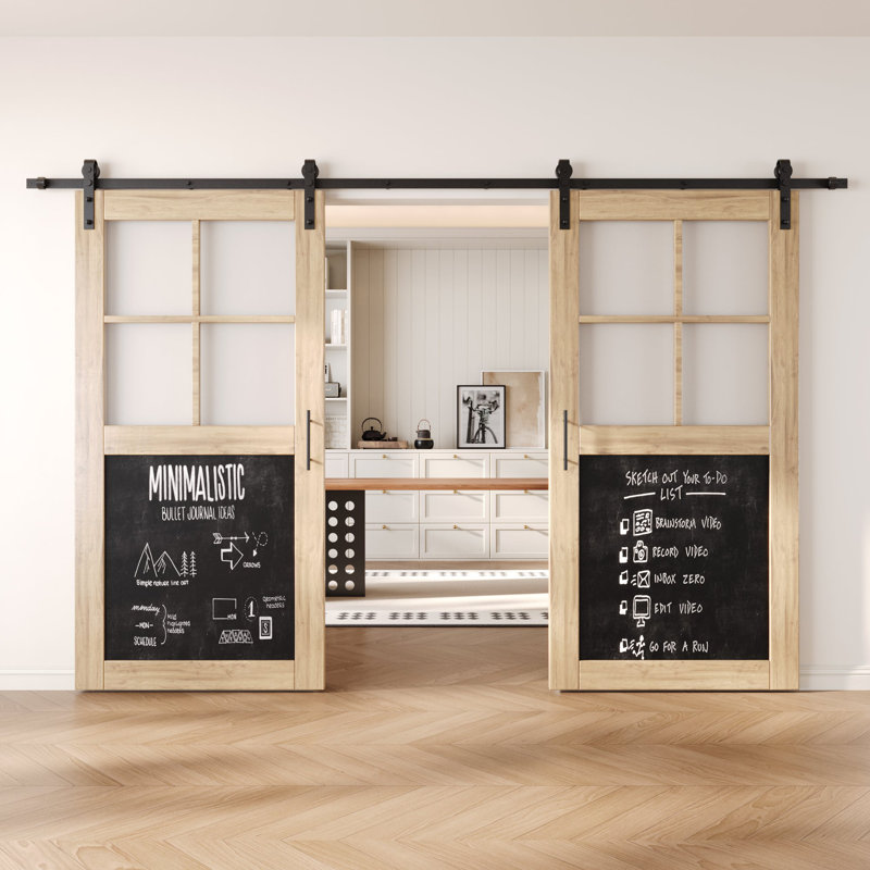Portes de grange non assemblées et non finies avec ensemble de quincaillerie d'installation non-Bypass de 36 po x 80 po Homacer