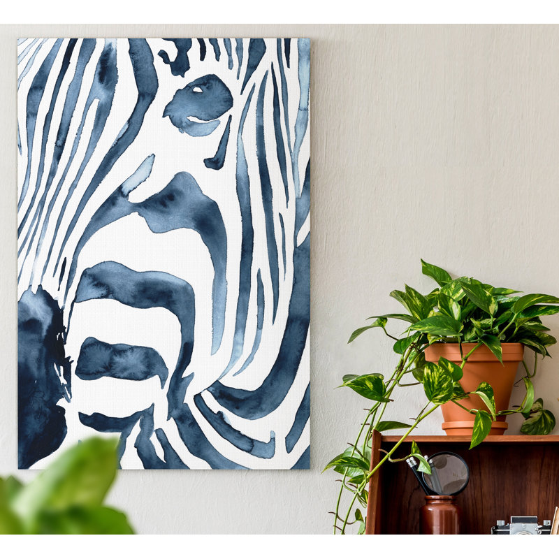 Indigo Zebra II - impression sur toile tendue, H 36 po x l 24 po x P 1 po