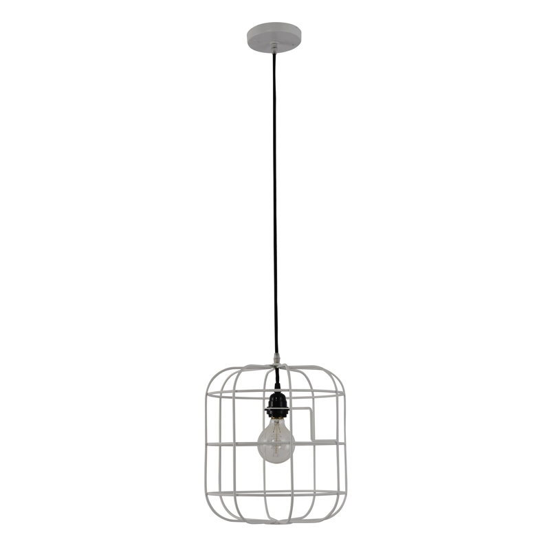 Luminaire suspendu géométrique 1 lumière Georgianne, blanc