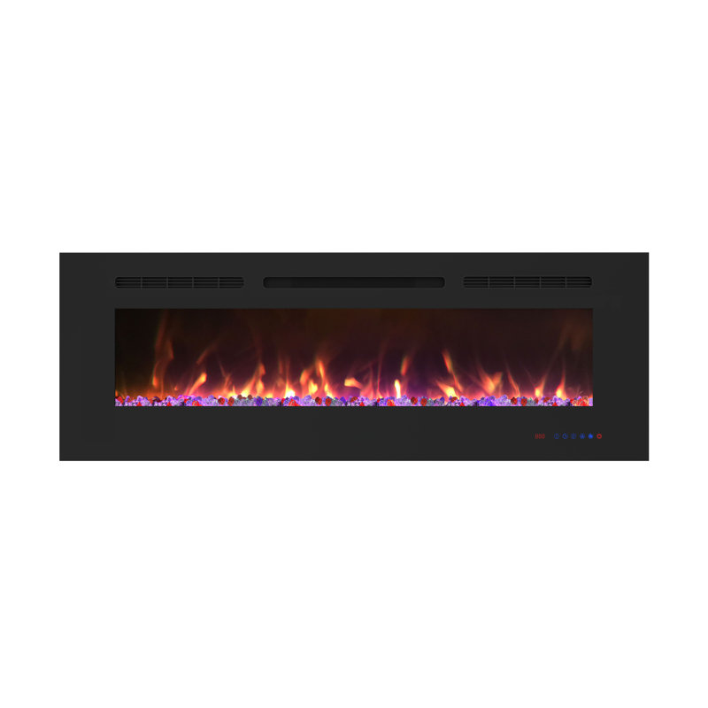 Mcguigan Black Electric Fireplace with 5100 BTU, 17.72" H x 50" W x 5.51" D