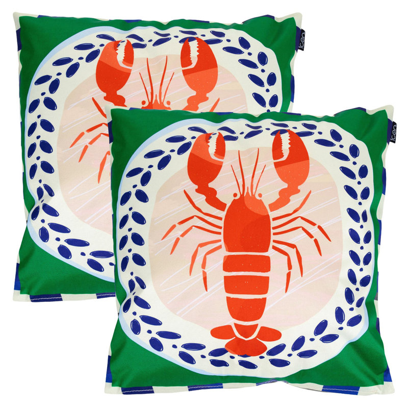 2 Pack Cushion 43x43cm, Lobster