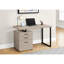 Table d'ordinateur portable pour bureau à domicile, 122 cm (48 po), stratifié beige taupe, métal noir, configuration réversible, rangement, bureau de 122 cm (48 po) pour la maison, options