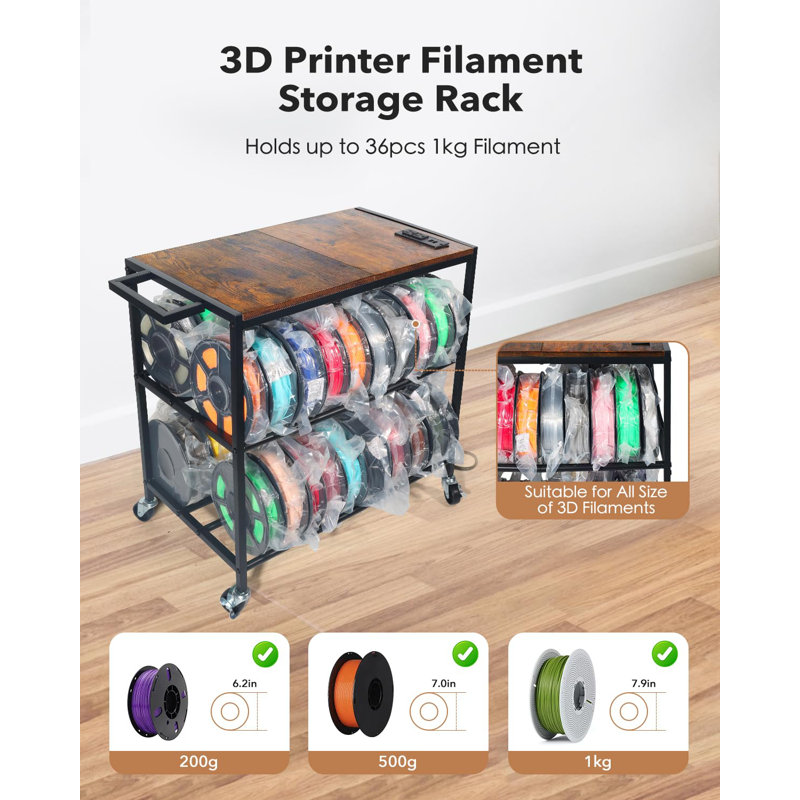 Support pour imprimante 3D avec rangement de filaments, convient aux petites imprimantes 3D, table d'imprimante 3D, chariot, bureau adapté aux ateliers, maisons et bureaux