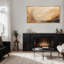 «Abstract Brown Strokes Relaxing Calm», impression sur toile encadrée surdimensionnée-111653586-111653588
